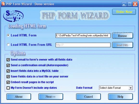 php form wizard screenshot