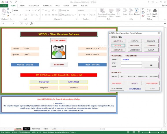 XLTOOL - Client Database Software screenshot