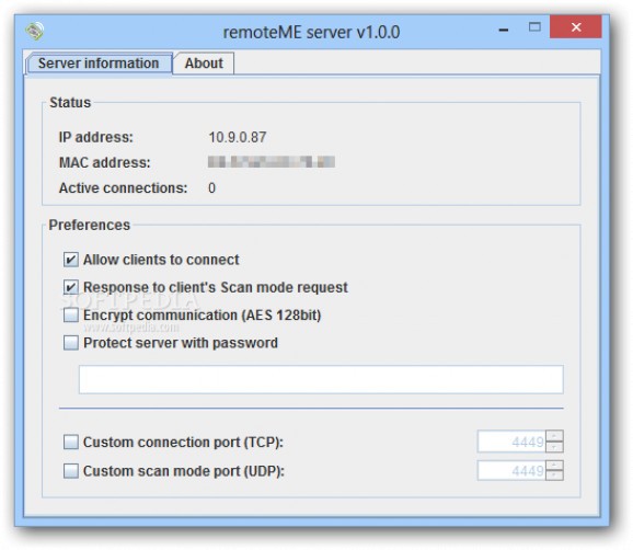 remoteME server screenshot