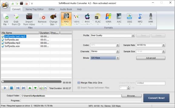 Soft4Boost Audio Converter screenshot