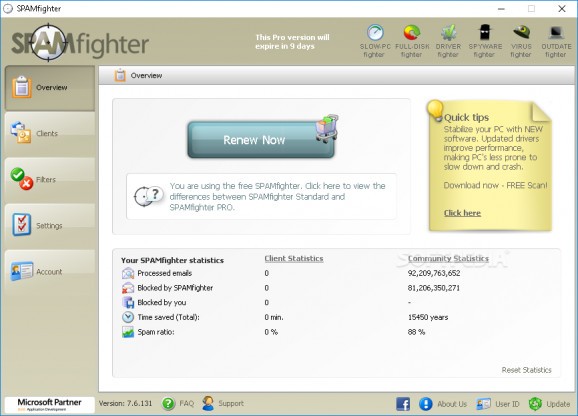 SPAMfighter Pro screenshot