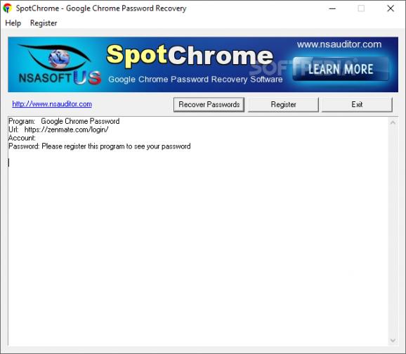 SpotChrome Password Recovery screenshot