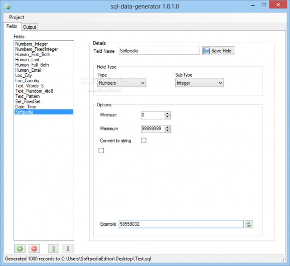 sql-data-generator screenshot