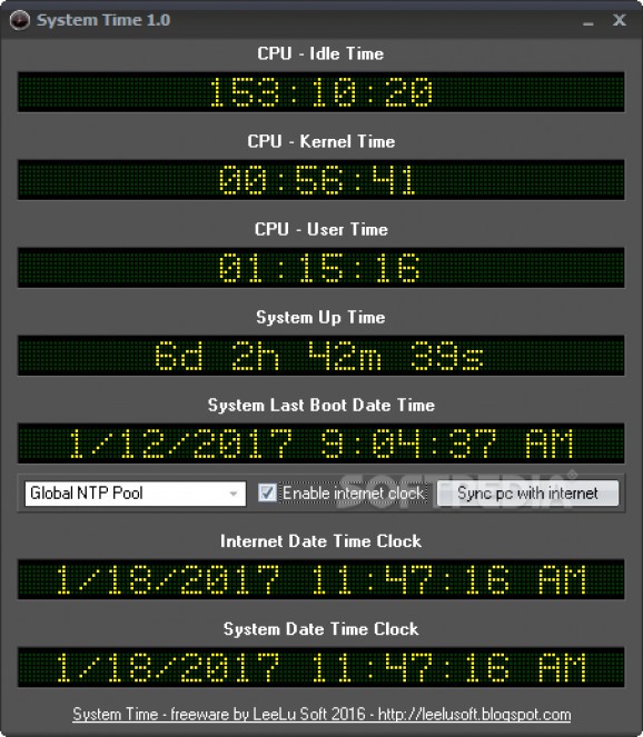 System Time screenshot