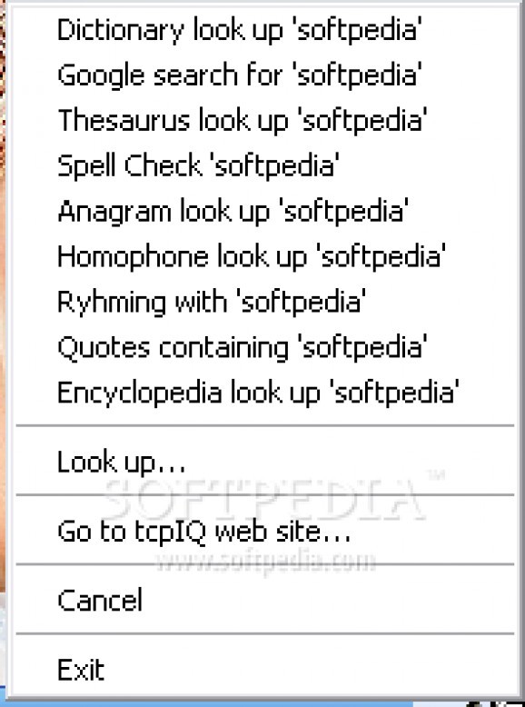 tcpIQ Dictionary screenshot