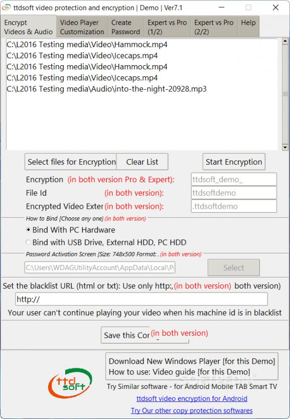 ttdsoft Video Protection and Encryption screenshot