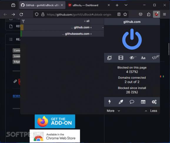 uBlock Origin for Firefox screenshot