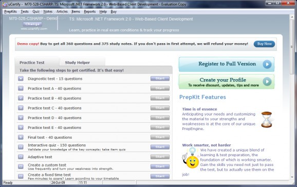 uCertify M70-528-CSHARP Microsoft .NET Framework screenshot