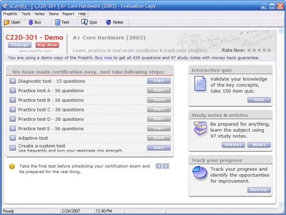 220-301 CompTIA A+ Hardware screenshot