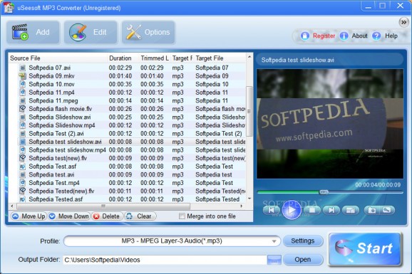uSeesoft MP3 Converter screenshot