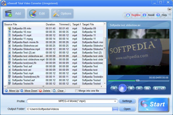 uSeesoft Total Video Converter screenshot