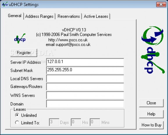 vDHCP Server screenshot