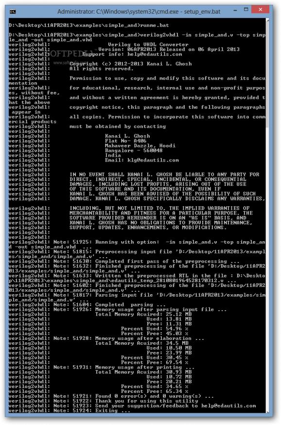 Verilog to VHDL Converter screenshot