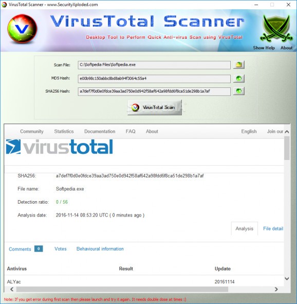 VirusTotalScanner screenshot