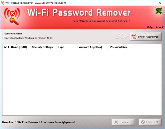 WiFi Password Remover screenshot