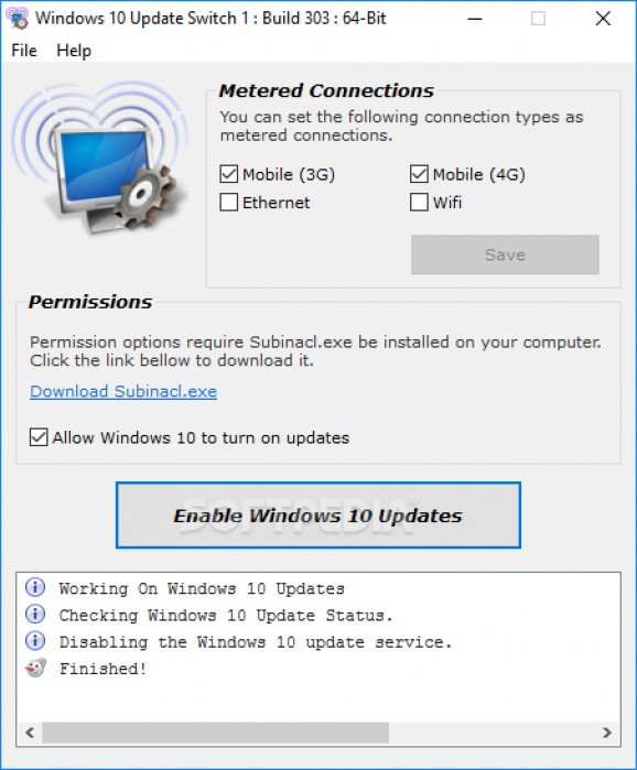 Windows 10 Update Switch screenshot