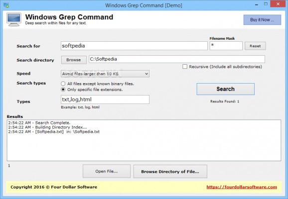 Windows Grep Command screenshot