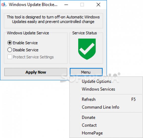 Windows Update Blocker screenshot