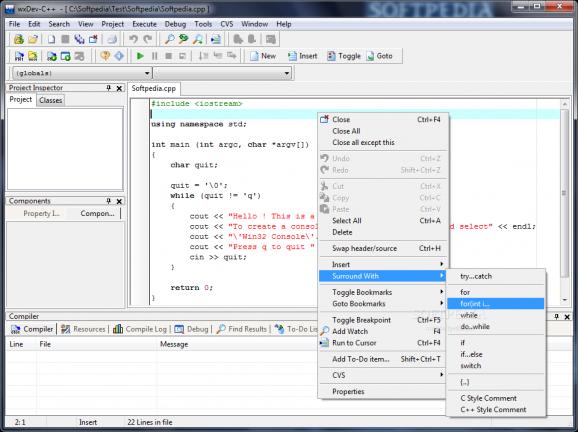 wxDev-C++ screenshot