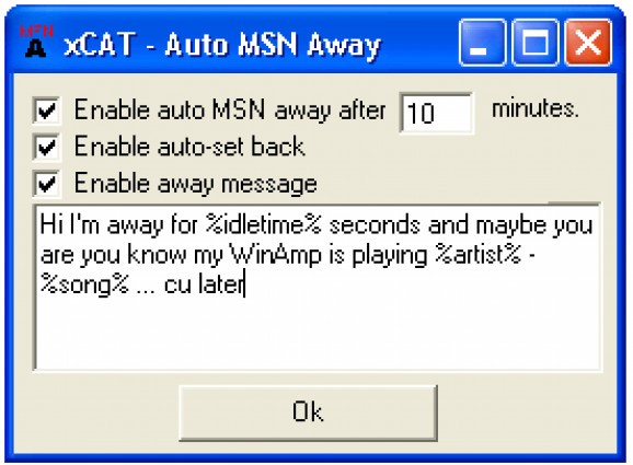 xCAT - Auto MSN Away screenshot