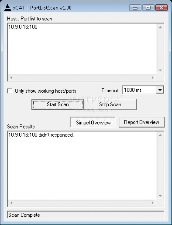 xCAT - PortListScan screenshot
