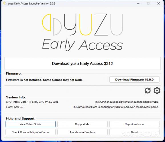 yuzu Early Access Launcher screenshot