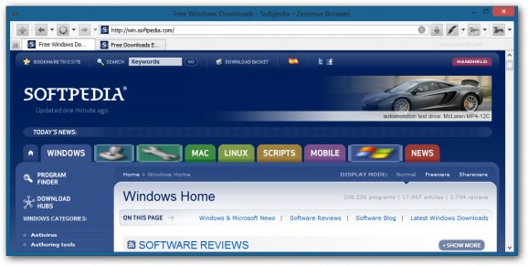 Zeromus Browser (formerly zBrowser SpringSun) screenshot