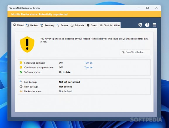 zebNet Backup for Firefox Free Edition screenshot