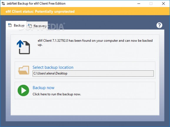 zebNet Backup for eM Client Free Edition screenshot