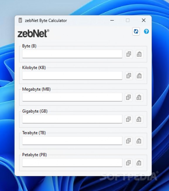 zebNet Byte Calculator screenshot