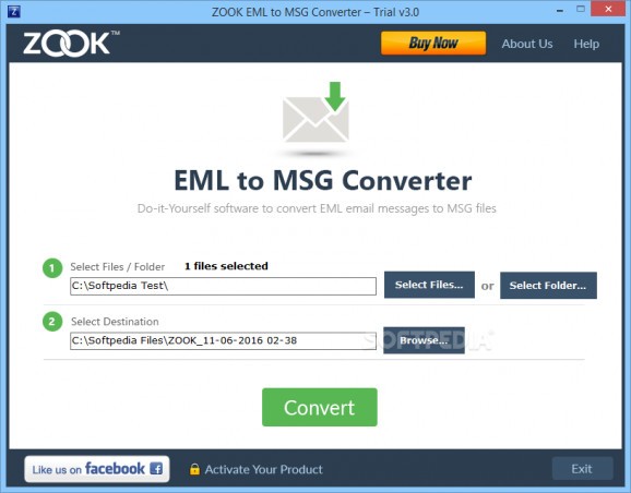 ZOOK EML to MSG Converter screenshot