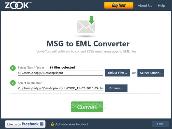 ZOOK MSG to EML Converter screenshot