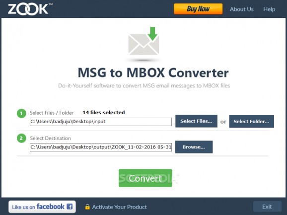 ZOOK MSG to MBOX Converter screenshot