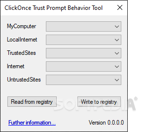 isimSoftware ClickOnce Trust Prompt Behavior Tool screenshot #0