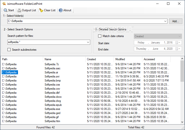 isimSoftware Folder List Print screenshot #0