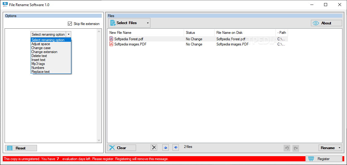 isimsoftware File Rename Software screenshot #0