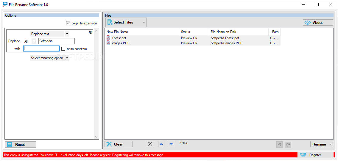 isimsoftware File Rename Software screenshot #1