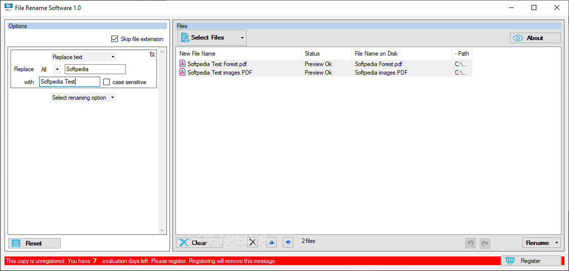 isimsoftware File Rename Software screenshot #2