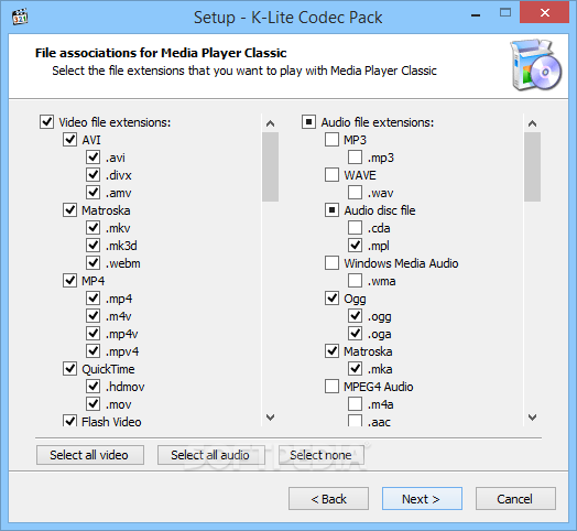 K-Lite Codec Pack Basic for windows download