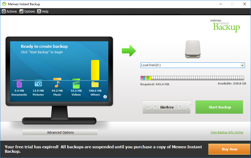 memeo instant backup windows 10 mail client