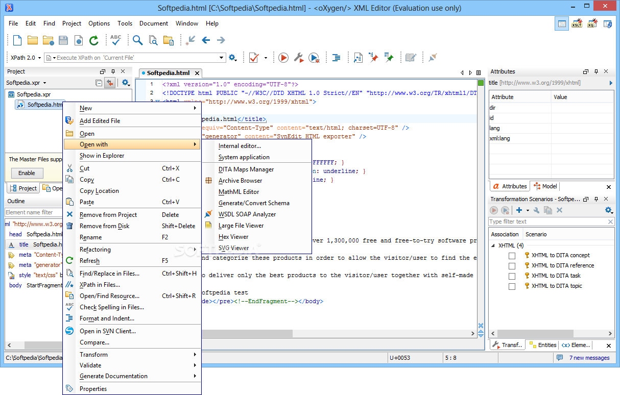oxygen xml editor browse to image