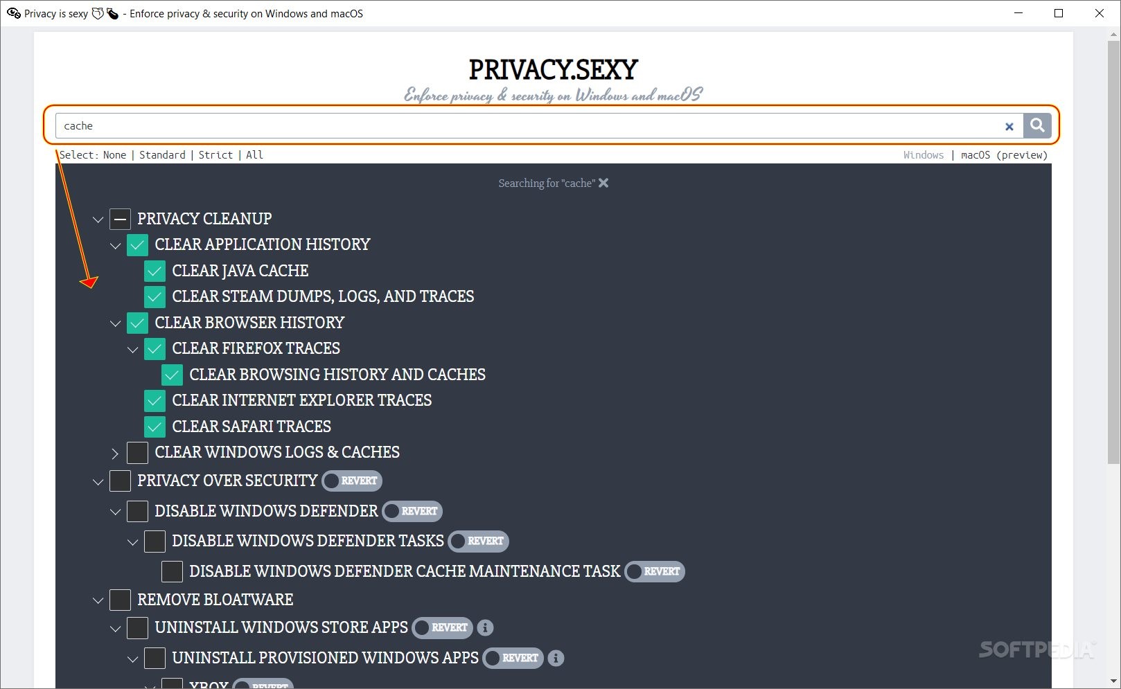privacy.sexy screenshot #0