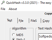 download the new version QuickHash 3.3.2