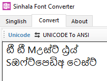 sinhala unicode to font converter