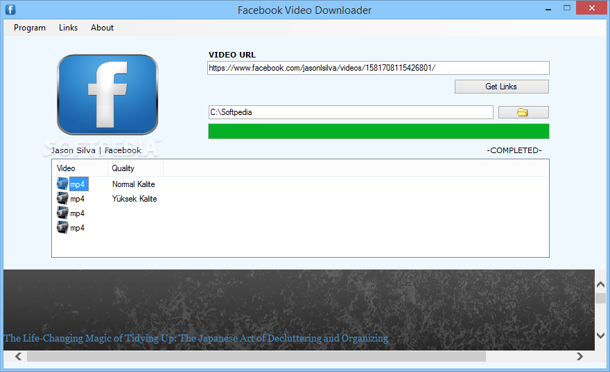 Download facebook video to mp4